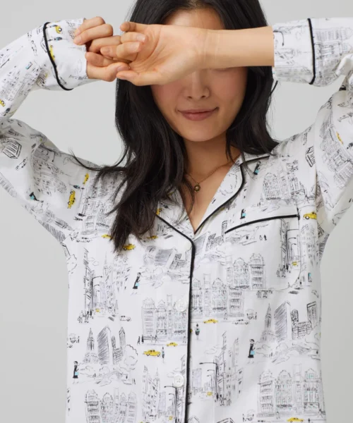 City That Never Sleeps Long Sleeve Classic Stretch Jersey PJ Set