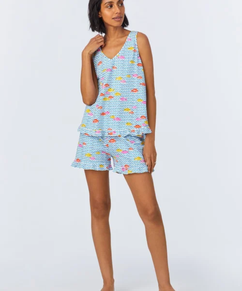 Marina Grande Ruffle Tank Stretch Jersey Shorty PJ Set