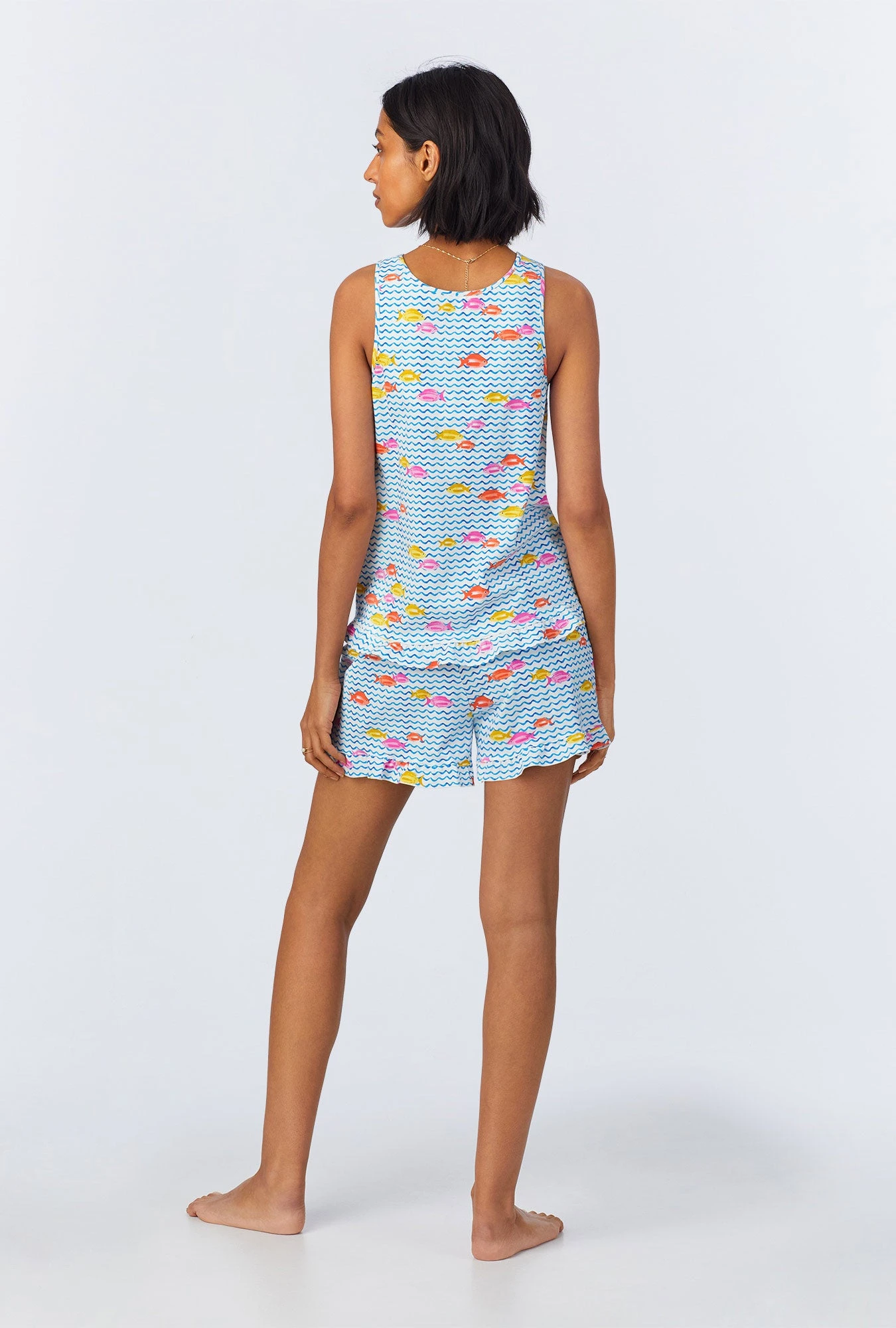 Marina Grande Ruffle Tank Stretch Jersey Shorty PJ Set 4 Marina Grande Ruffle Tank Stretch Jersey Shorty PJ Set - Image 4