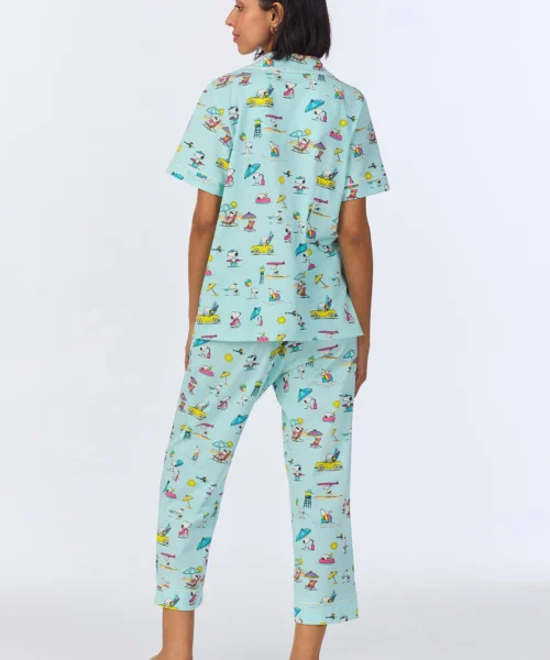 Surfside Snoopy® Short Sleeve Classic Cropped Stretch Jersey PJ Set -Bedheadpjs Pajama Shop 17 BH270103PE 1248B SURFSIDE SNOOPY 4