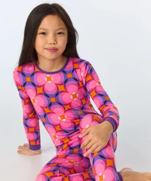 BedHead X Trina Turk Space Cat Long Sleeve Stretch Jersey Kids PJ Set