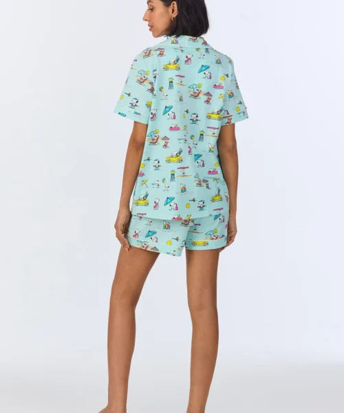 Surfside Snoopy®Short Sleeve Classic Shorty Stretch Jersey PJ Set -Bedheadpjs Pajama Shop 18 BH240103PE 1248B SURFSIDE SNOOPY 602 3
