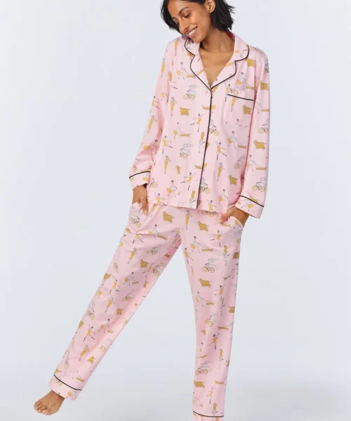 Say Yes To Pasta Long Sleeve Classic Stretch Jersey PJ Set