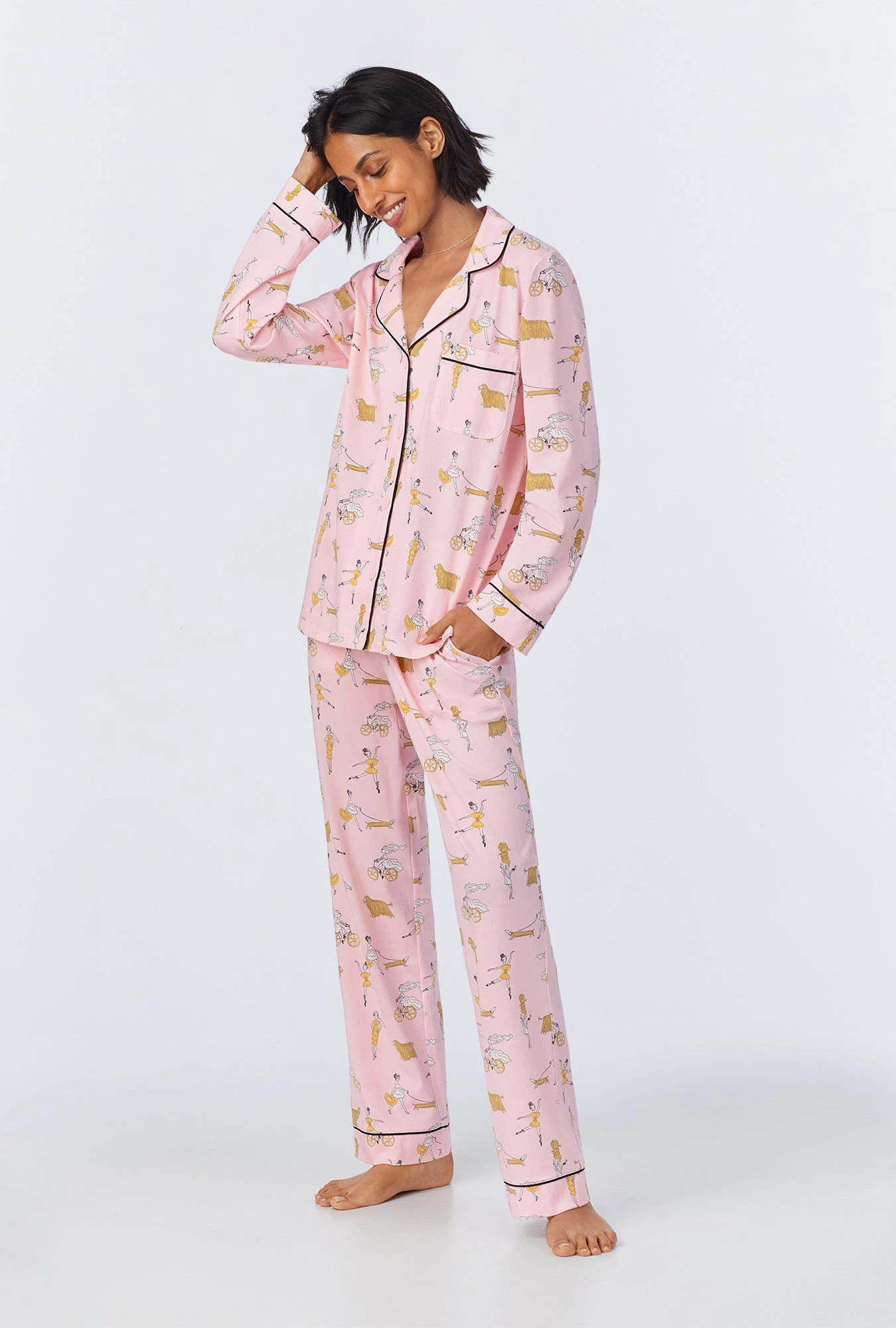 Say Yes To Pasta Long Sleeve Classic Stretch Jersey PJ Set 3 Say Yes To Pasta Long Sleeve Classic Stretch Jersey PJ Set - Image 3