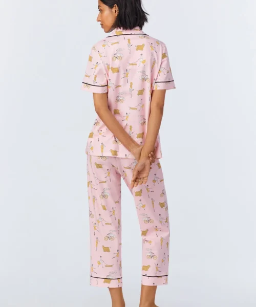 Say Yes To Pasta Short Sleeve Classic Stretch Jersey Cropped PJ Set -Bedheadpjs Pajama Shop 19 BH270092 1219B SAY YES TO PASTA 025 3
