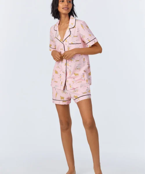 Say Yes To Pasta Short Sleeve Classic Shorty Stretch Jersey PJ Set