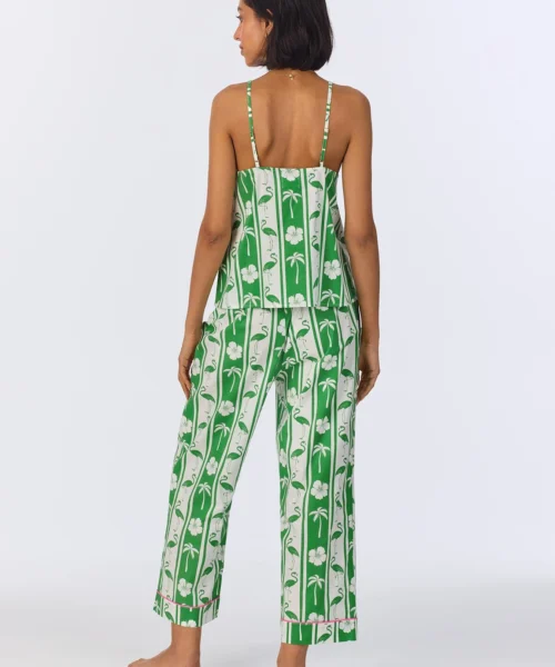 Aloha Stripe Cami Woven Cotton Poplin Cropped PJ Set -Bedheadpjs Pajama Shop 21 BH050096 1245B ALOHA STRIPE 700 3