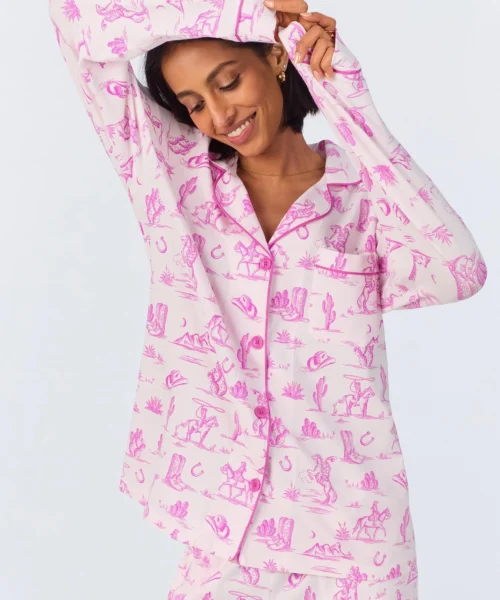Cowgirl Toile Long Sleeve Classic Stretch Jersey PJ Set