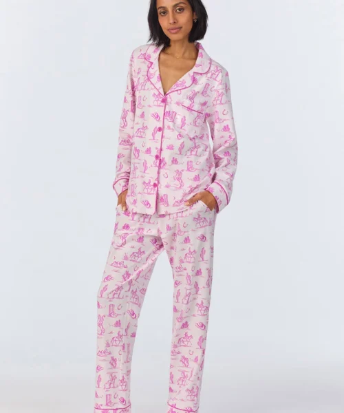 Cowgirl Toile Long Sleeve Classic Stretch Jersey PJ Set -Bedheadpjs Pajama Shop 23 BH290097 1246B COWGIRL TOILE 3