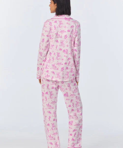 Cowgirl Toile Long Sleeve Classic Stretch Jersey PJ Set -Bedheadpjs Pajama Shop 23 BH290097 1246B COWGIRL TOILE 4