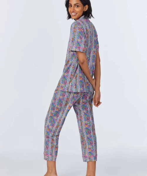 Bel Fiore Short Sleeve Classic Stretch Jersey Cropped PJ Set -Bedheadpjs Pajama Shop 24 BH270092 1226B BEL FIORE 4