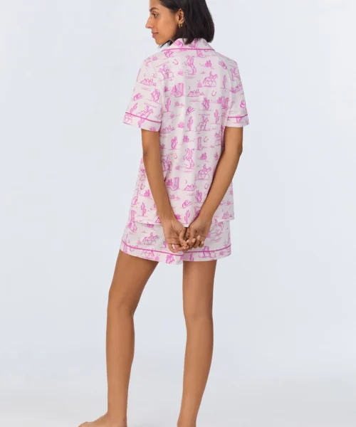 Cowgirl Toile Short Sleeve Classic Shorty Stretch Jersey PJ Set -Bedheadpjs Pajama Shop 25 BH240097 1246B COWGIRL TOILE 797 3