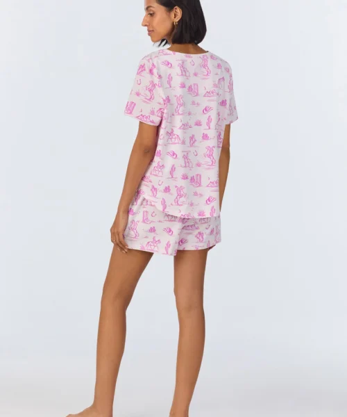 Cowgirl ToileT-Shirt Stretch Jersey Shorty PJ Set -Bedheadpjs Pajama Shop 26 BH940097 1246B COWGIRL TOILE 828 3