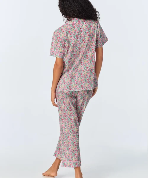Florence May Short Sleeve Classic Woven Cotton Tana Lawn Cropped PJ Set Made With Liberty Fabrics 7 Florence May Short Sleeve Classic Woven Cotton Tana Lawn Cropped PJ Set Made With Liberty Fabrics -Bedheadpjs Pajama Shop 27 BH270057 1174B FLORENCE MAY 908 3