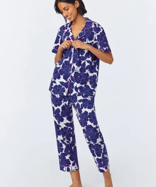 Isabella Flora Short Sleeve Classic Stretch Jersey Cropped PJ Set -Bedheadpjs Pajama Shop 27 BH270092 1227B ISABELLA FLORA 019 2