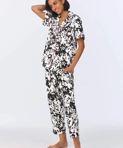 Wild Pony Short Sleeve Classic Stretch Jersey Cropped PJ Set -Bedheadpjs Pajama Shop 27 BH270097 1237B WILD PONY 858 2
