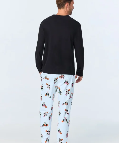 Bedhead X Bronwyn Newport Slam Dunk Men's Long Sleeve Henley Stretch Jersey PJ Set -Bedheadpjs Pajama Shop 27 BHM300102 1235B SLAM DUNK 796 3