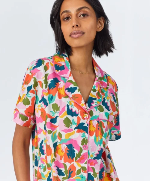 Lucia Short Sleeve Classic Woven Cotton Poplin Cropped PJ Set -Bedheadpjs Pajama Shop 30 BH270093 1222B LUCIA 031 4