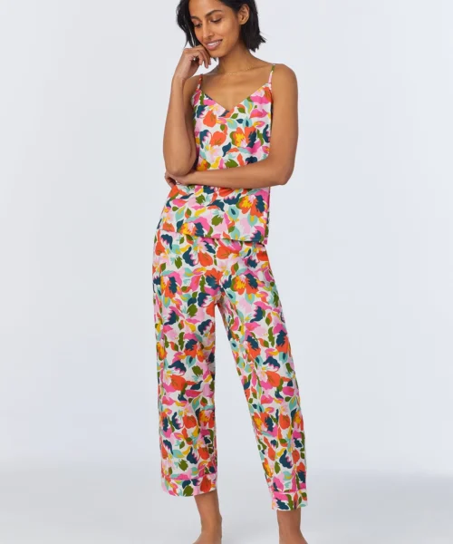 Lucia Cami Woven Cotton Poplin Cropped PJ Set