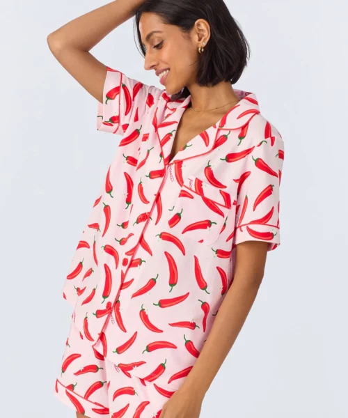 Coming In Hot Short Sleeve Classic Shorty Stretch Jersey PJ Set