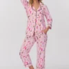 Pretty In Pink 3/4 Sleeve Classic Stretch Jersey Cropped PJ Set
