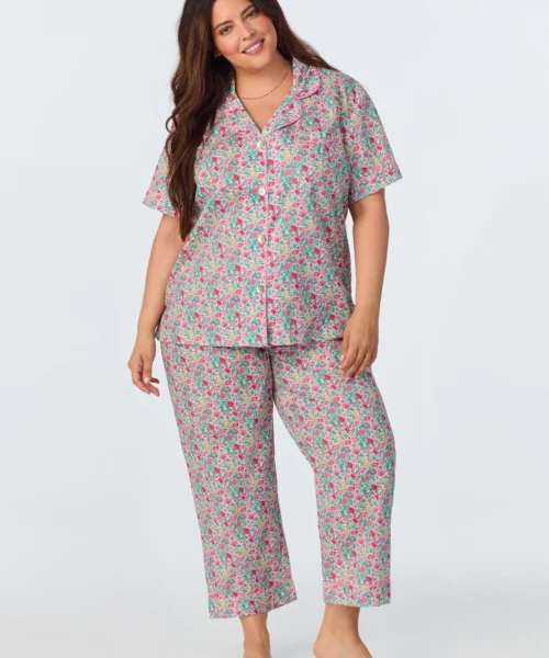 Florence May Short Sleeve Classic Woven Cotton Tana Lawn Cropped PJ Set Made With Liberty Fabrics 8 Florence May Short Sleeve Classic Woven Cotton Tana Lawn Cropped PJ Set Made With Liberty Fabrics -Bedheadpjs Pajama Shop 31 plus size BH270057 1174B FLORENCE MAY 694 1