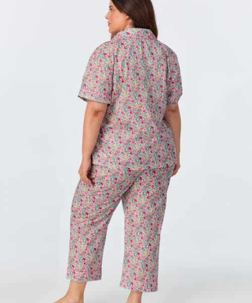 Florence May Short Sleeve Classic Woven Cotton Tana Lawn Cropped PJ Set Made With Liberty Fabrics 9 Florence May Short Sleeve Classic Woven Cotton Tana Lawn Cropped PJ Set Made With Liberty Fabrics -Bedheadpjs Pajama Shop 31 plus size BH270057 1174B FLORENCE MAY 703 3