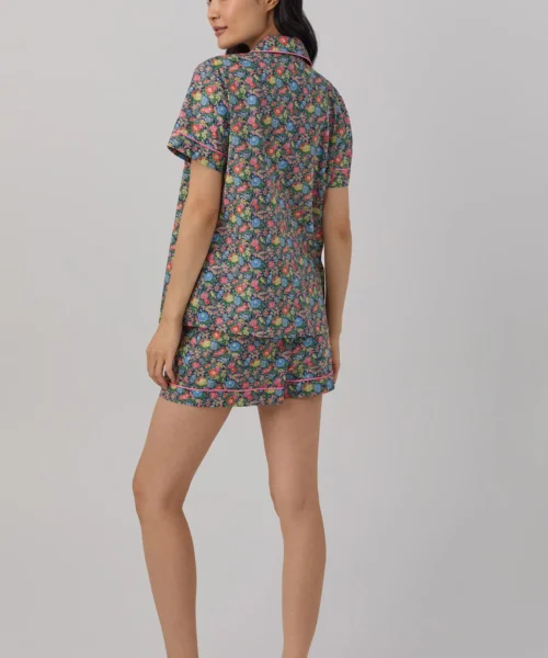 Clare Rich Short Sleeve Classic Shorty Woven Tana Lawn® PJ Set Made With Liberty Fabrics -Bedheadpjs Pajama Shop 32 BH240032 7920B CLARE RICH 971 3