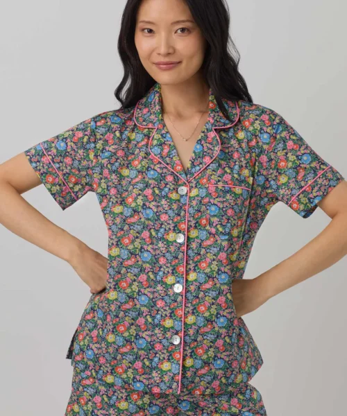 Clare Rich Short Sleeve Classic Shorty Woven Tana Lawn® PJ Set Made With Liberty Fabrics -Bedheadpjs Pajama Shop 32 BH240032 7920B CLARE RICH 974 4