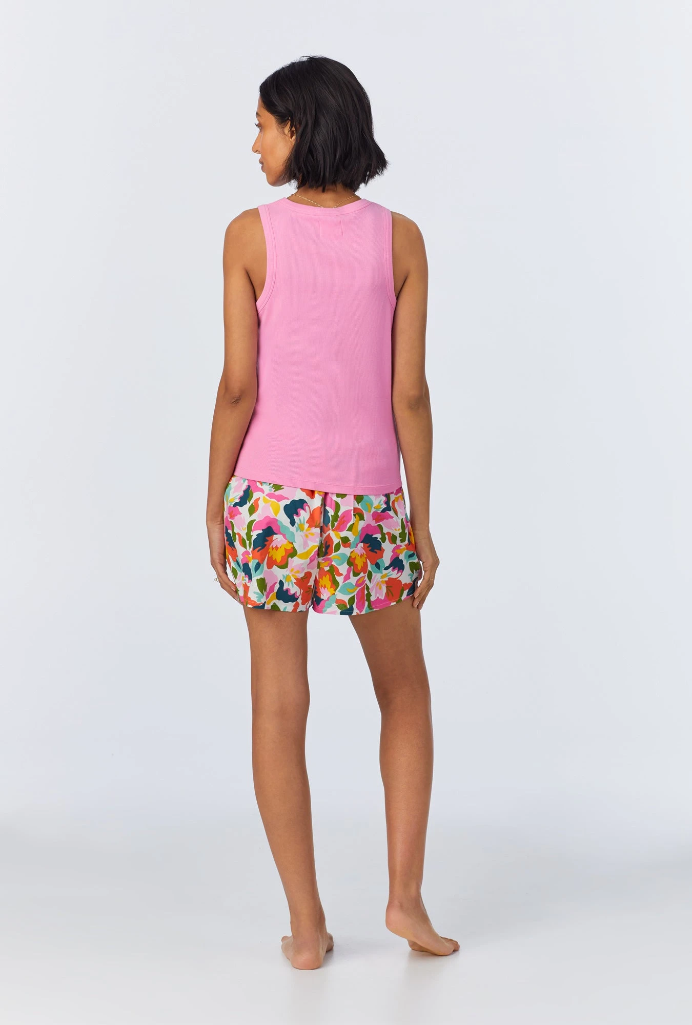 Lucia Knit Tank Woven Cotton Poplin Boxer PJ Set 4 Lucia Knit Tank Woven Cotton Poplin Boxer PJ Set - Image 4