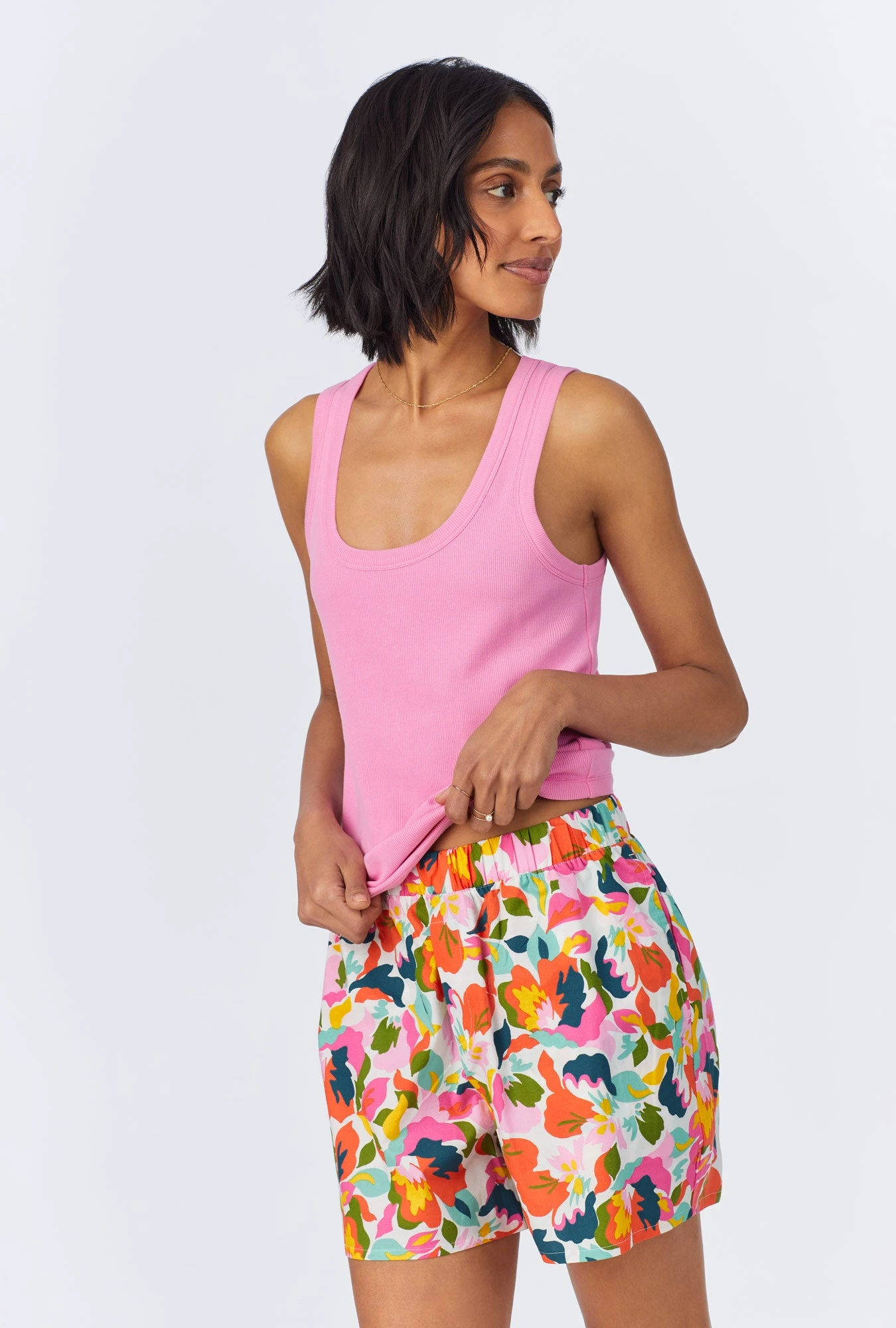 Lucia Knit Tank Woven Cotton Poplin Boxer PJ Set 1 Lucia Knit Tank Woven Cotton Poplin Boxer PJ Set