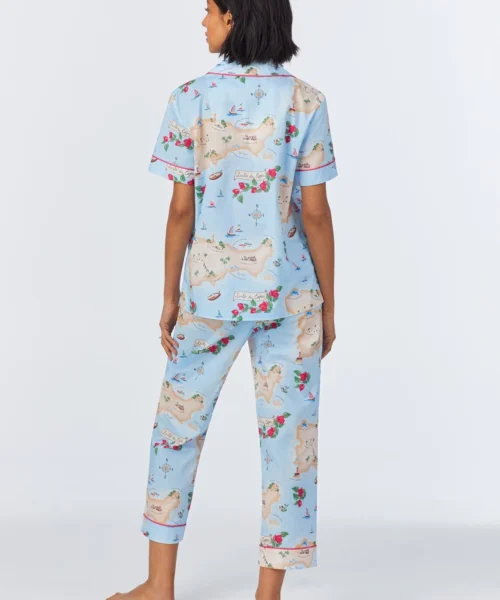 Ciao Capri Short Sleeve Classic Woven Cotton Poplin Cropped PJ Set 7 Ciao Capri Short Sleeve Classic Woven Cotton Poplin Cropped PJ Set -Bedheadpjs Pajama Shop 33 BH270093 1230B CIAO CAPRI 023 3
