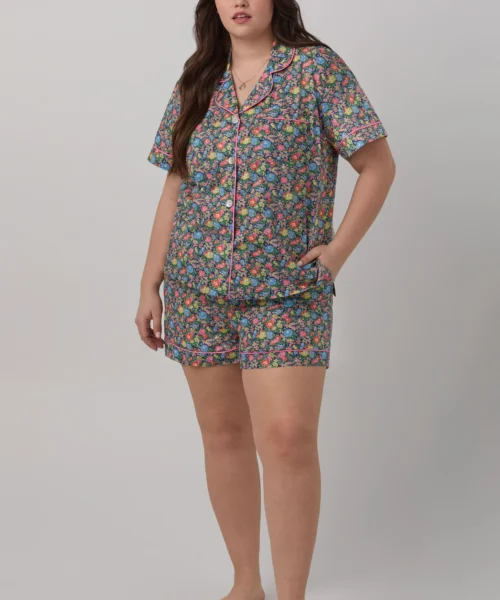 Clare Rich Short Sleeve Classic Shorty Woven Tana Lawn® PJ Set Made With Liberty Fabrics -Bedheadpjs Pajama Shop 33 plus size BH240032 7920B CLARE RICH 762 1