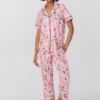 Pretty In Pink Short Sleeve Classic Stretch Jersey Cropped PJ Set