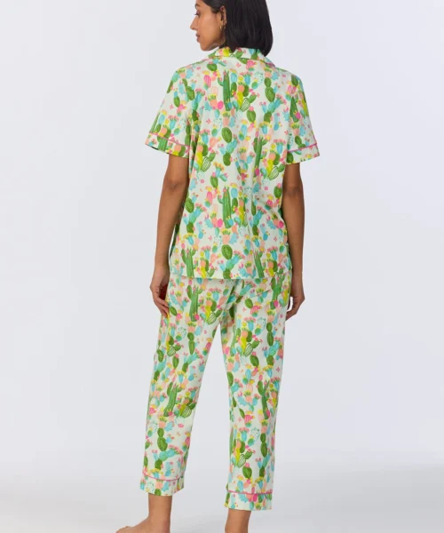 Cactus Garden Short Sleeve Classic Stretch Jersey Cropped PJ Set -Bedheadpjs Pajama Shop 34 BH270097 1244B CACTUS GARDEN 1105 3