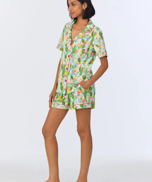 Cactus Garden Short Sleeve Classic Shorty Stretch Jersey PJ Set -Bedheadpjs Pajama Shop 36 BH240097 1244B CACTUS GARDEN 1154 2