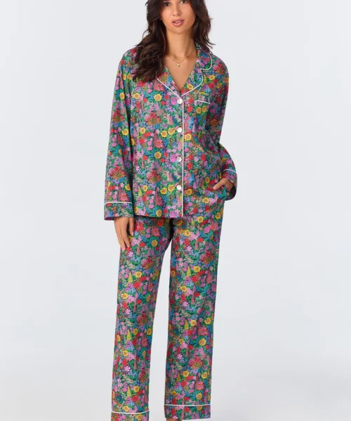Ciara May Long Sleeve Classic Woven Cotton Tana Lawn Long PJ Set Made With Liberty Fabrics