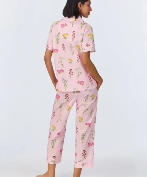Western Wildflowers Short Sleeve Classic Woven Cotton Poplin Cropped PJ Set -Bedheadpjs Pajama Shop 38 BH270098 1232B WESTERN WILDFLOWERS 1279 3