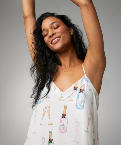 Champagne Wedding Stretch Jersey Chemise -Bedheadpjs Pajama Shop 40 BH4327101 5083B CHAMPAGNE WEDDING 1431 DETAIL 2