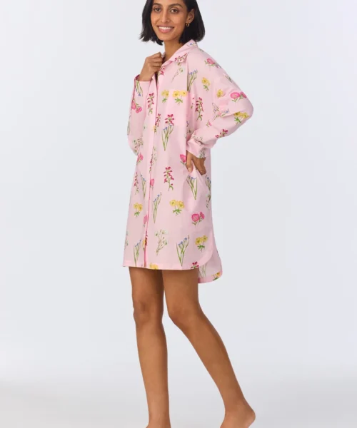 Western Wildflowers High Low Woven Cotton Poplin Boyfriend Shirt -Bedheadpjs Pajama Shop 40 BH810098 1232B WESTERN WILDFLOWERS 1348 2