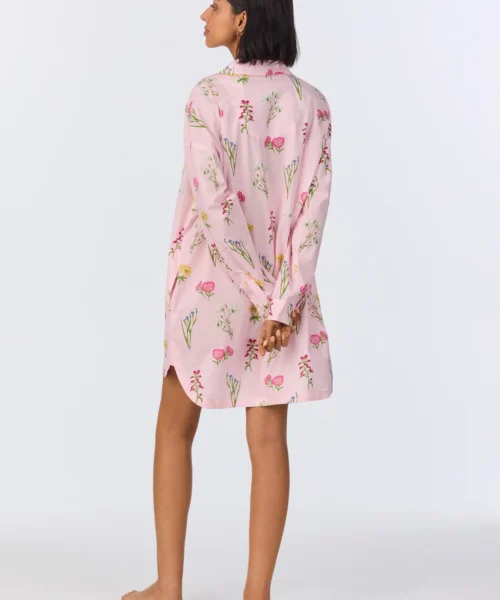 Western Wildflowers High Low Woven Cotton Poplin Boyfriend Shirt -Bedheadpjs Pajama Shop 40 BH810098 1232B WESTERN WILDFLOWERS 1357 3