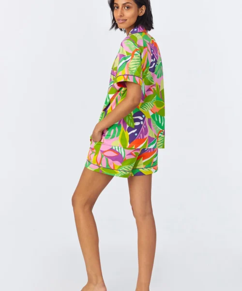 BedHead X Trina Turk Jungle Leaves Short Sleeve Classic Shorty Stretch Jersey PJ Set 7 BedHead X Trina Turk Jungle Leaves Short Sleeve Classic Shorty Stretch Jersey PJ Set -Bedheadpjs Pajama Shop 41 BH240110 1267B JUNGLE LEAVES 086 3