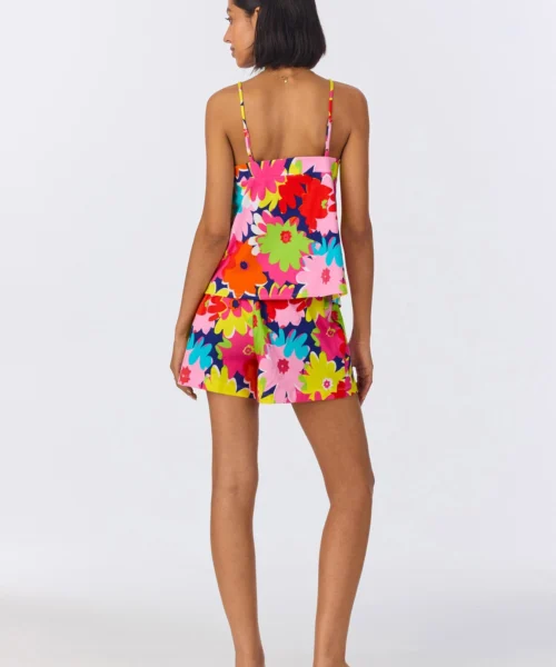 BedHead X Trina Turk Pop Floral Cami Shorty Stretch Jersey PJ Set -Bedheadpjs Pajama Shop 42 BH070112 1270B POP FLORAL 1414 3