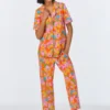 BedHead X Trina Turk Floral Short Sleeve Classic Cropped Stretch Jersey PJ Set