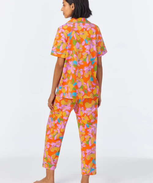 BedHead X Trina Turk Floral Short Sleeve Classic Cropped Stretch Jersey PJ Set -Bedheadpjs Pajama Shop 43 BH270110 1268B FLORAL 020 3