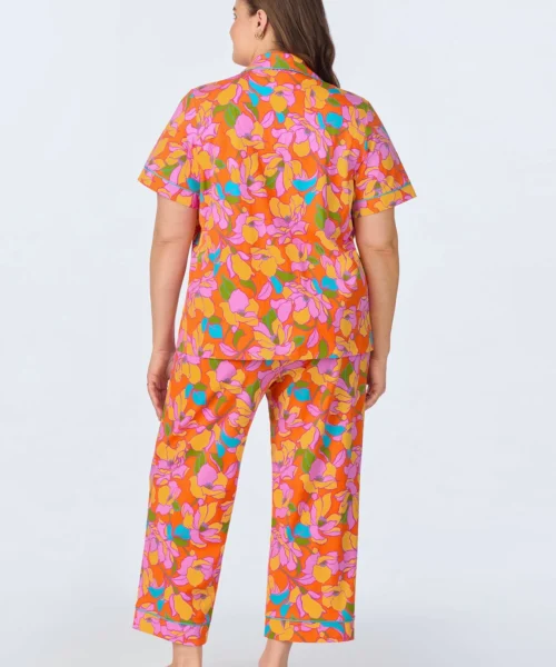 BedHead X Trina Turk Floral Short Sleeve Classic Cropped Stretch Jersey PJ Set -Bedheadpjs Pajama Shop 43 plus size BH270110 1268B FLORAL 917 3