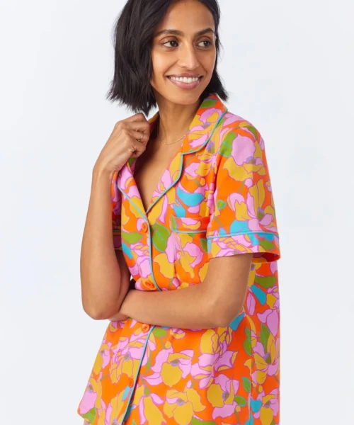 BedHead X Trina Turk Floral Short Sleeve Classic Shorty Stretch Jersey PJ Set -Bedheadpjs Pajama Shop 44 BH240110 1268B FLORAL 026 4