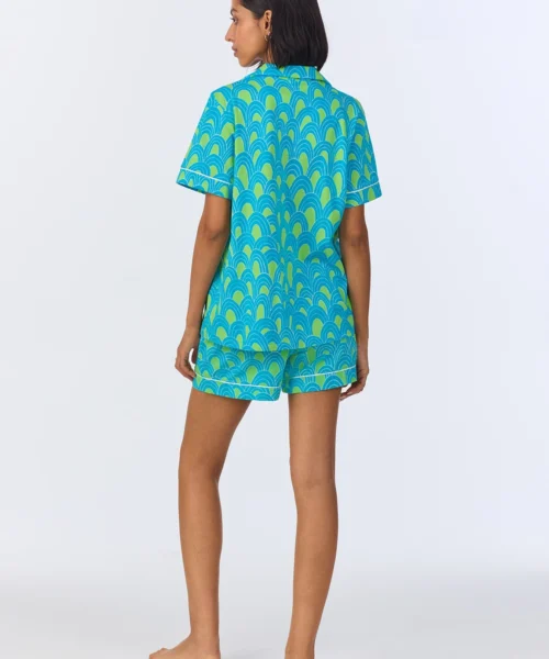 BedHead X Trina Turk Geo Arches Short Sleeve Classic Shorty Stretch Jersey PJ Set -Bedheadpjs Pajama Shop 44 BH240112 1271B GEO ARCHES 1463 3
