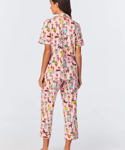 Bedhead X Bronwyn Newport Chic BoxersShort Sleeve Classic Stretch Jersey Cropped PJ Set -Bedheadpjs Pajama Shop 46 BH270102 1234B CHIC BOXERS 1483 3