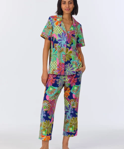 BedHead X Trina TurkZanzibar Short Sleeve Classic Cropped Stretch Jersey PJ Set